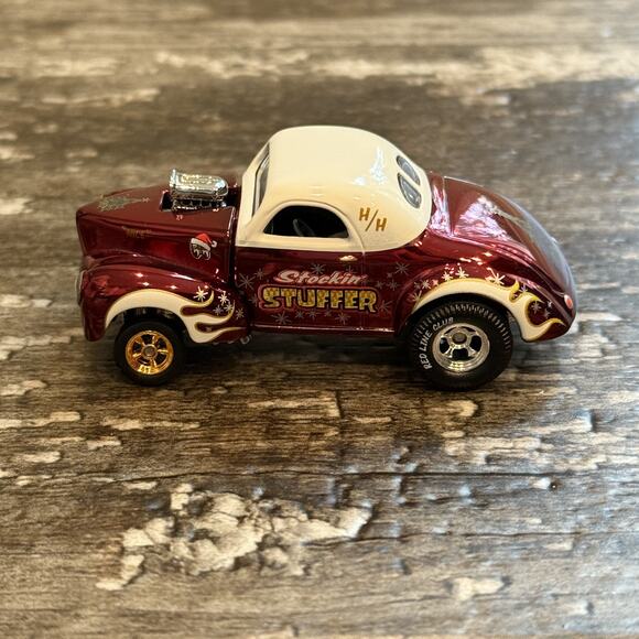 Hot Wheels Red Line Club 2022 Holiday Car 41 Willys Gasser Stockin’‎ Stuffer NIB - Picture 6 of 16